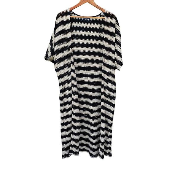 Max Textured Open Front Kimono Shrug Black / Cream Size L NWOT - Picture 5 of 8